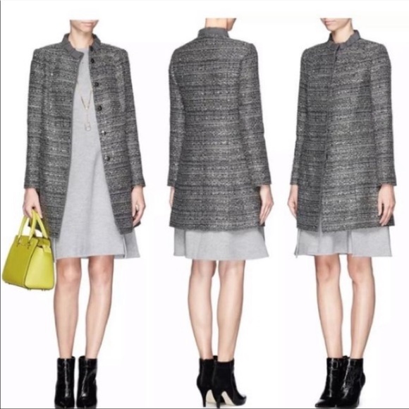 TORY BURCH Bettina Tweed Coat Kate Middleton Size 10 - Picture 2 of 10